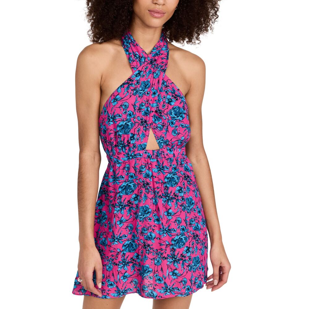 Shopbop Floral Pink Playa Lucila Halter Mini Dress Size M